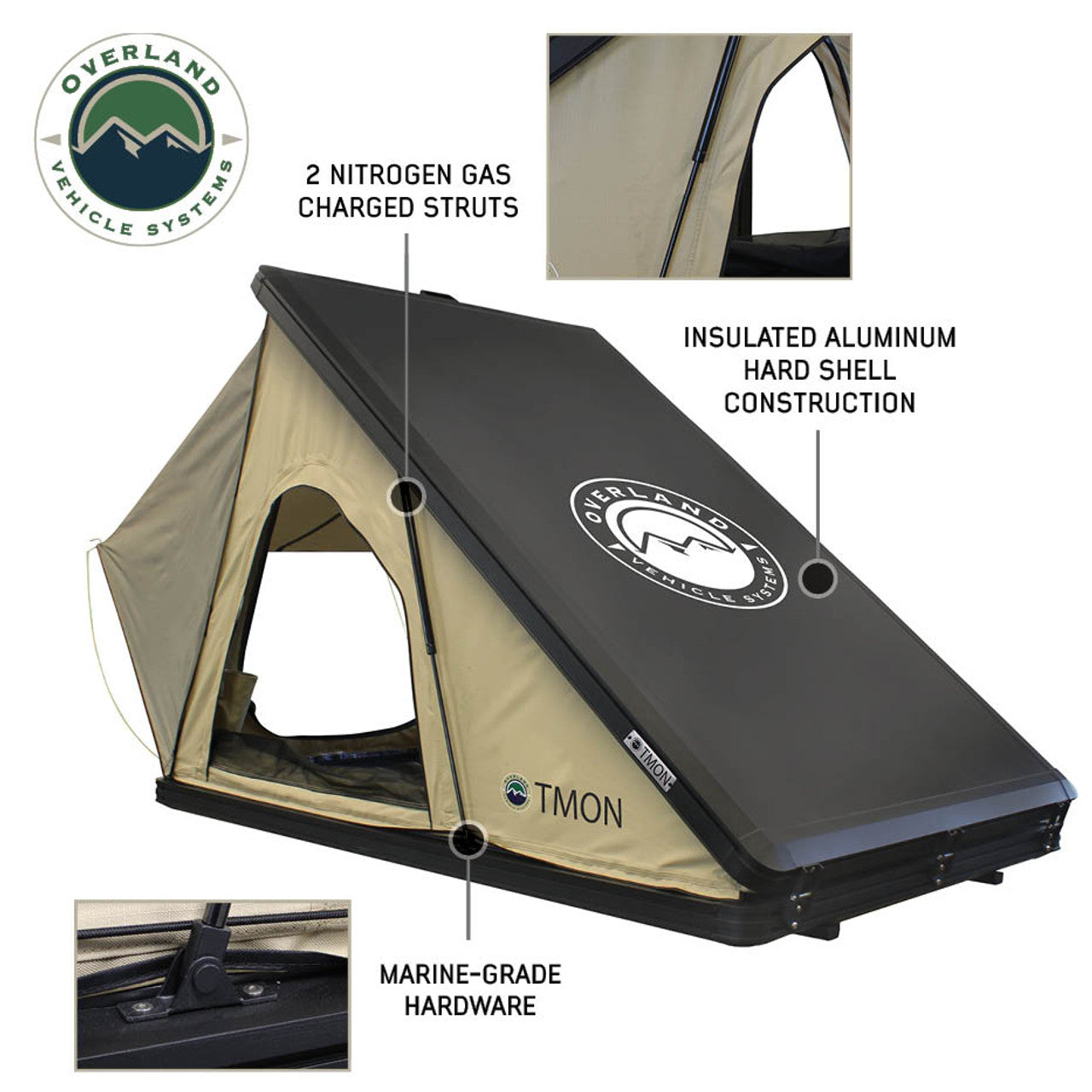 LD TMON Clamshell Aluminum Hard Shell Roof Top Tent