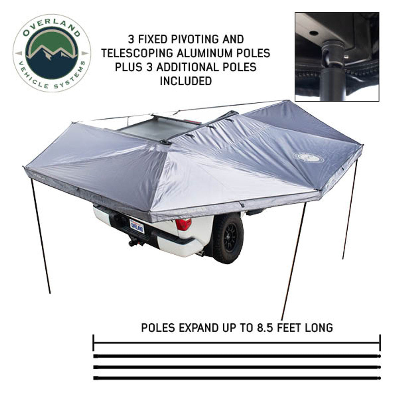 XD Nomadic 270° Awning w/ Lights & Blackout Grey Hex Fabric