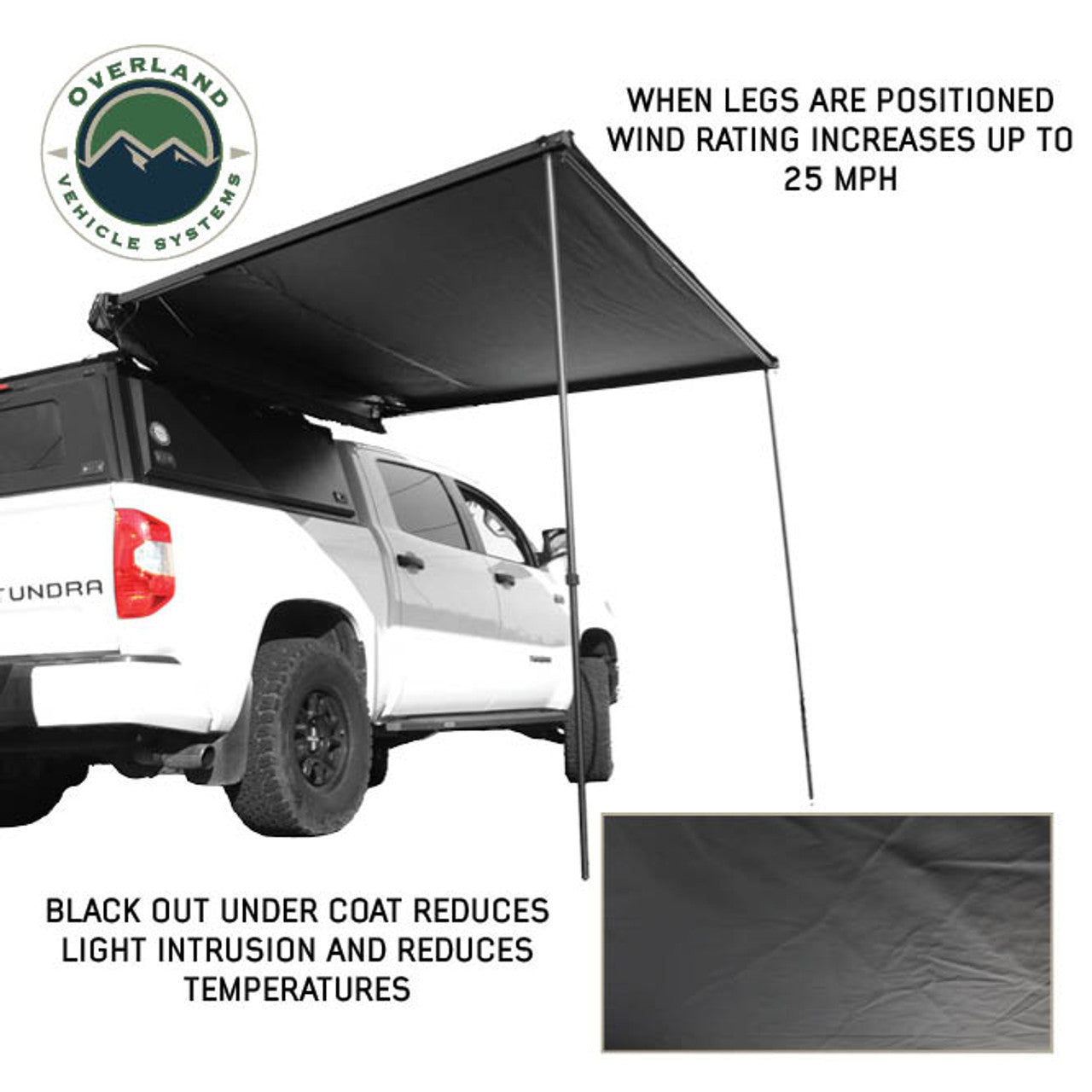 XD Nomadic Self-Deploying 90° Awning w/ Lights & Blackout Fabric