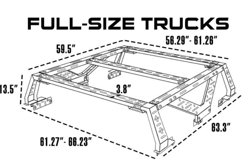 Universal Mid Height Rack For Pick Up Trucks