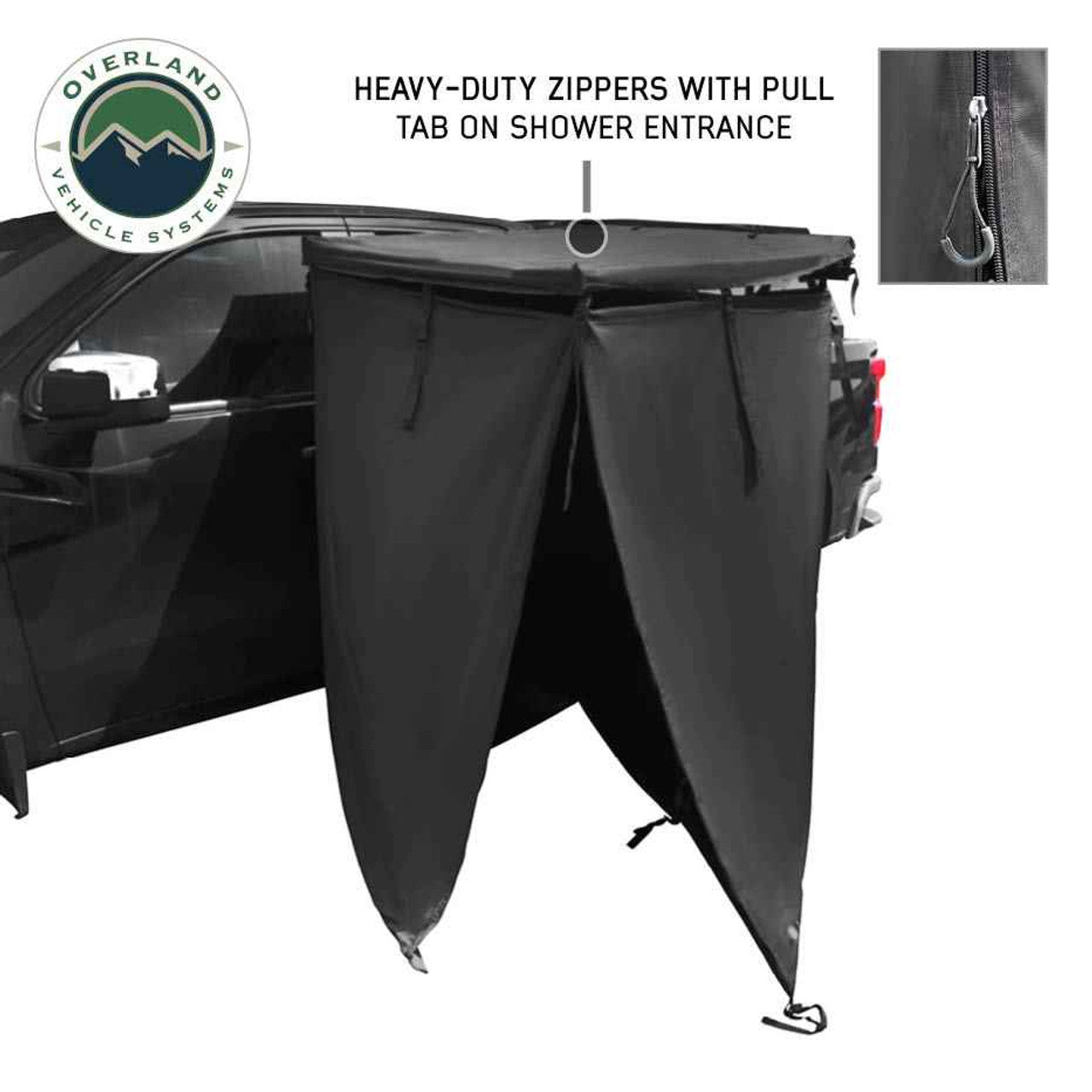 XD Nomadic 90 Degree Pivot Shower Awning - Quick Deploying w/Light Strip & Black Out