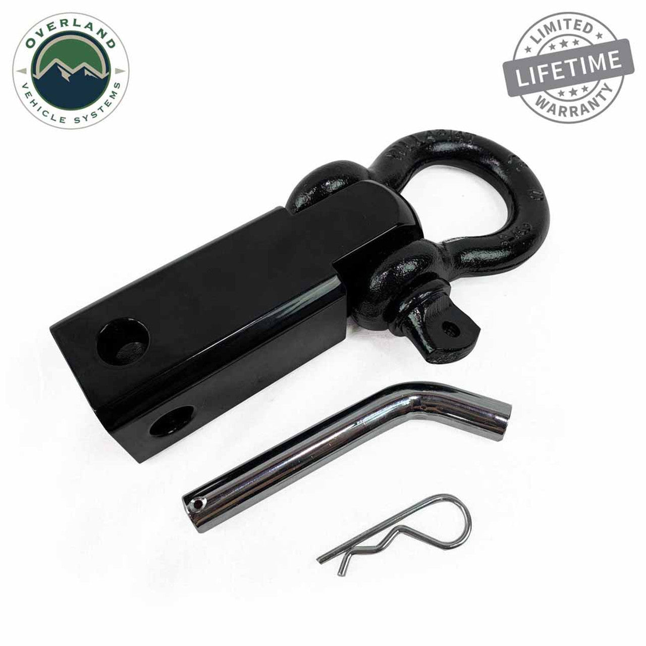 Receiver Mount Recovery Shackle – 3/4" 4.75 Ton Rated, Black (Universal)