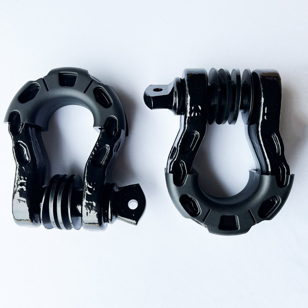 Bull Strap 3/4" HEAVY DUTY 8T D-Ring Shackles Kit w/ Isolators & Washers - qty 2