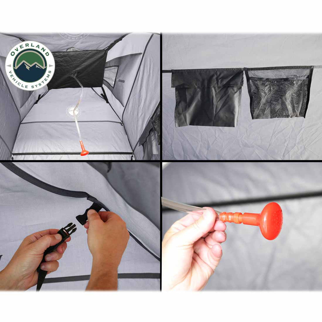 Portable Privacy Room with Shower, Retractable Floor & Amenity Pouches