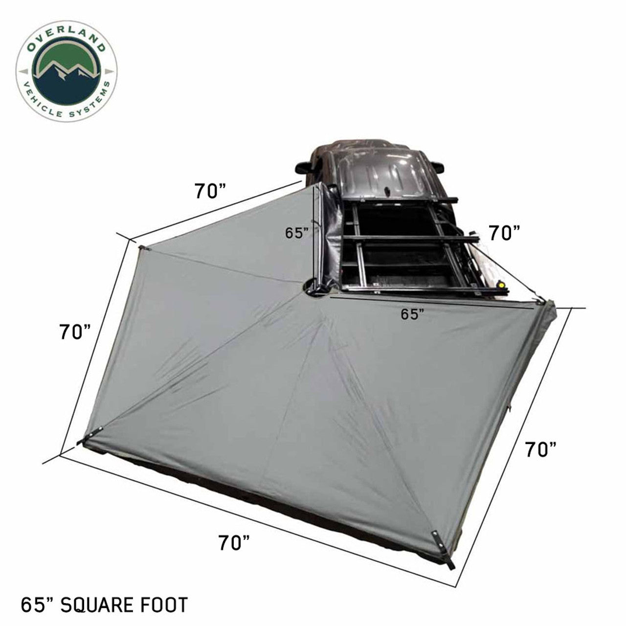 HD Nomadic 270LTE Awning – Driver Side – Dark Gray w/ Black Travel Cover