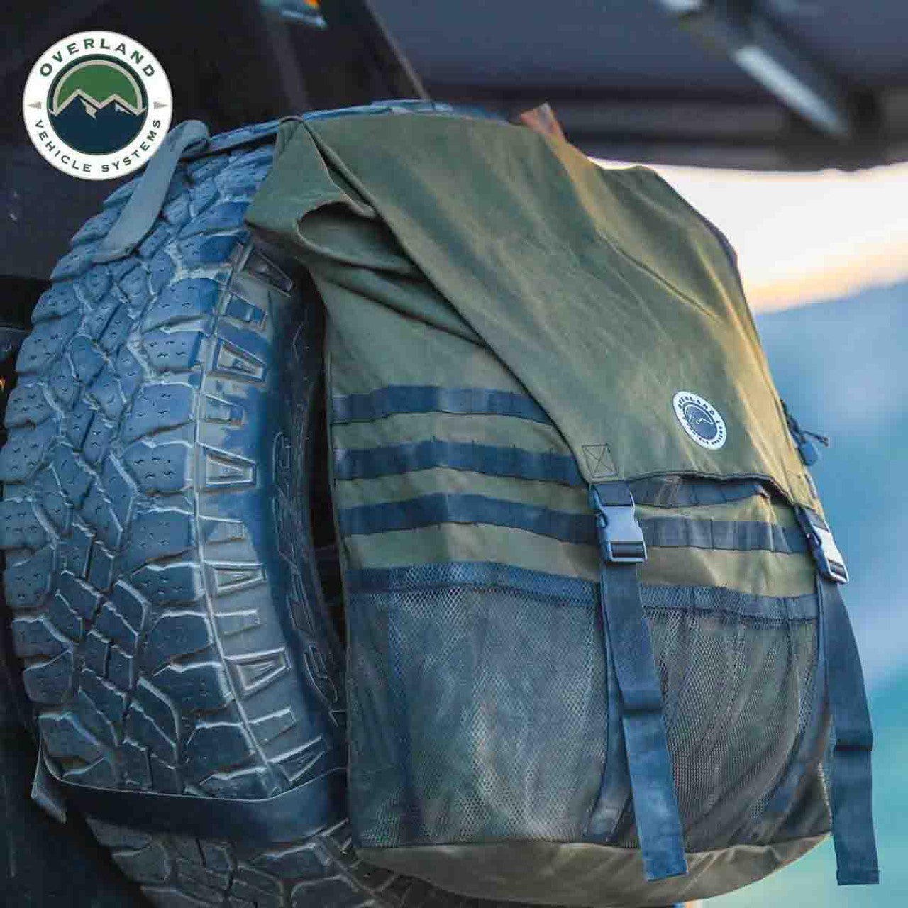 Extra Large Trash Bag Tire Mount - #16 Waxed Canvas
