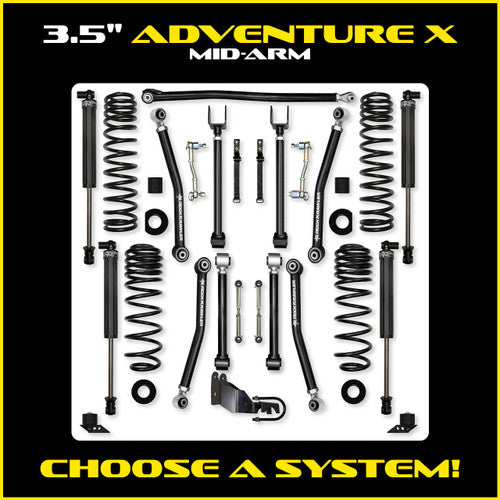 3.5" Adventure-X Mid-Arm Suspension System for Jeep Wrangler JLU