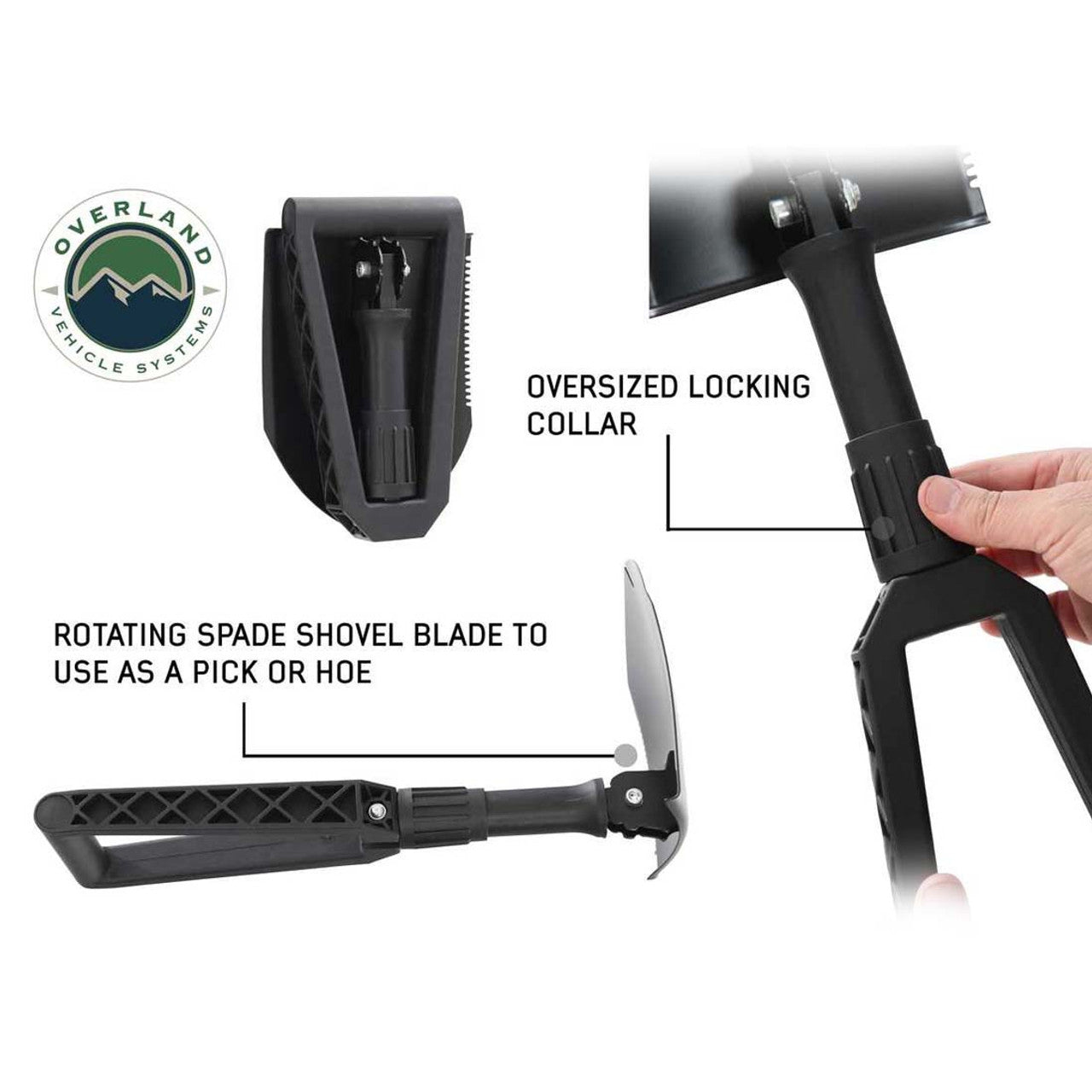 Multi-Functional Military Style Utility Shovel with Nylon Carrying Case