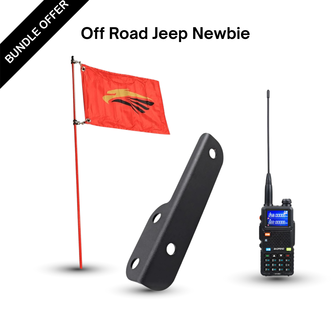 Off road safety bundel, flag, radio, JL Bracket