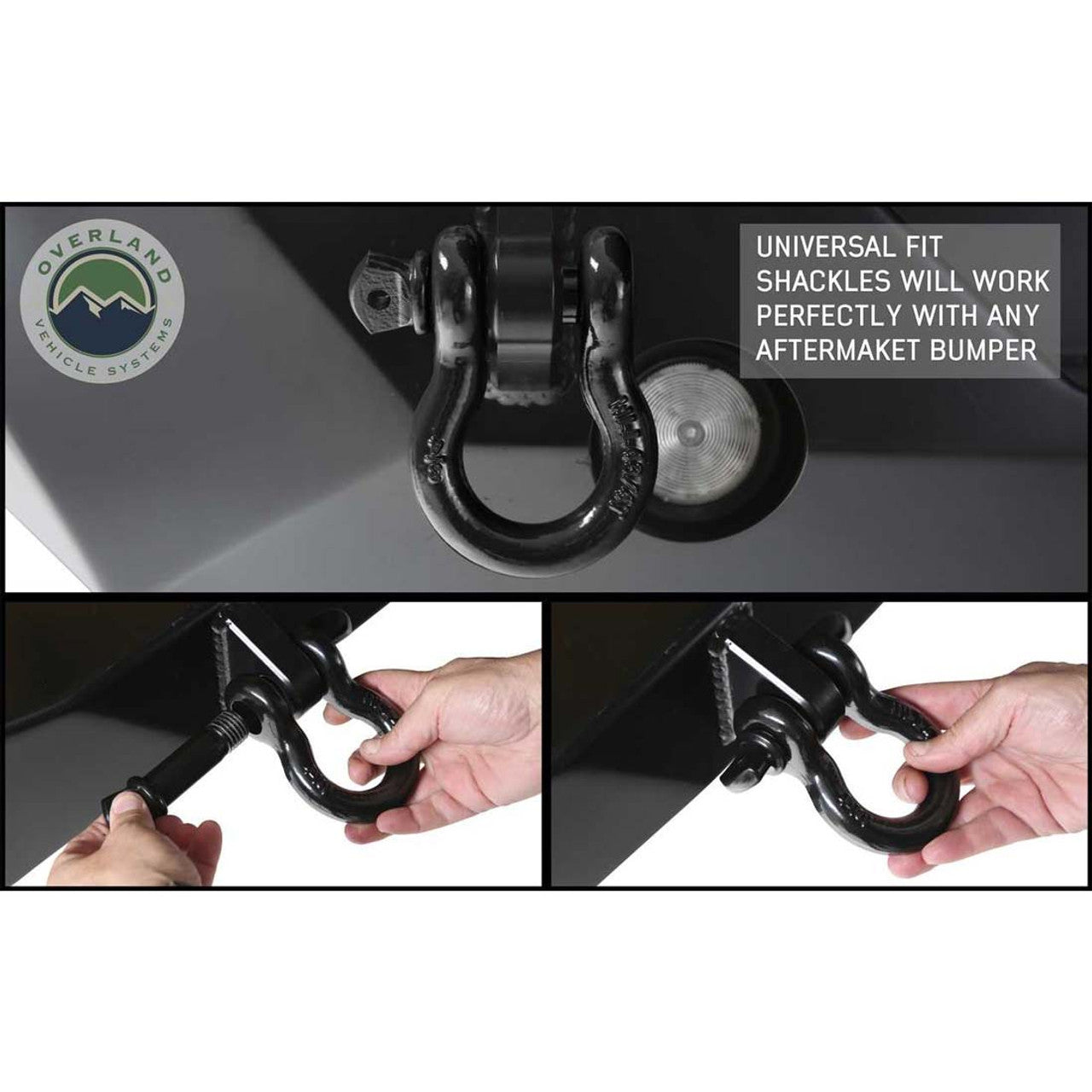 Recovery Shackle, Black, 4.75 ton
