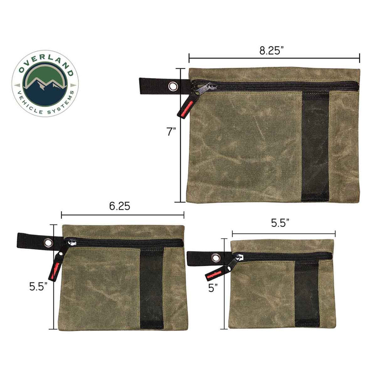 Small Size 3-Bag Set of Storage Bags (#12 Waxed Canvas)
