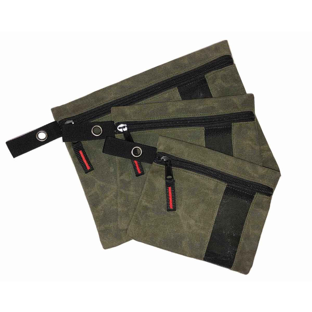 Small Size 3-Bag Set of Storage Bags (#12 Waxed Canvas)