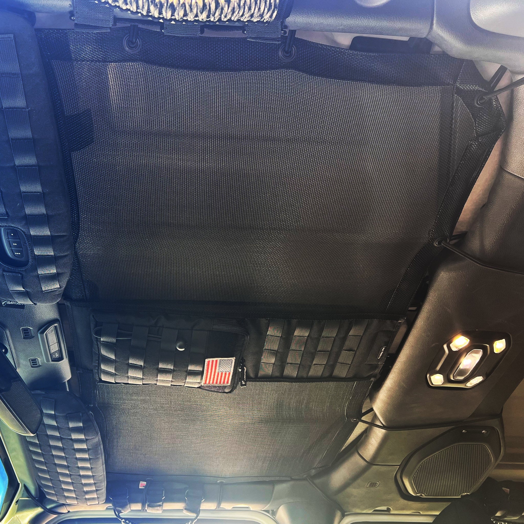 Front Tactical Sun Shade for Jeep® Wrangler JL/JLU 2018–2025 With MOLLE Storage