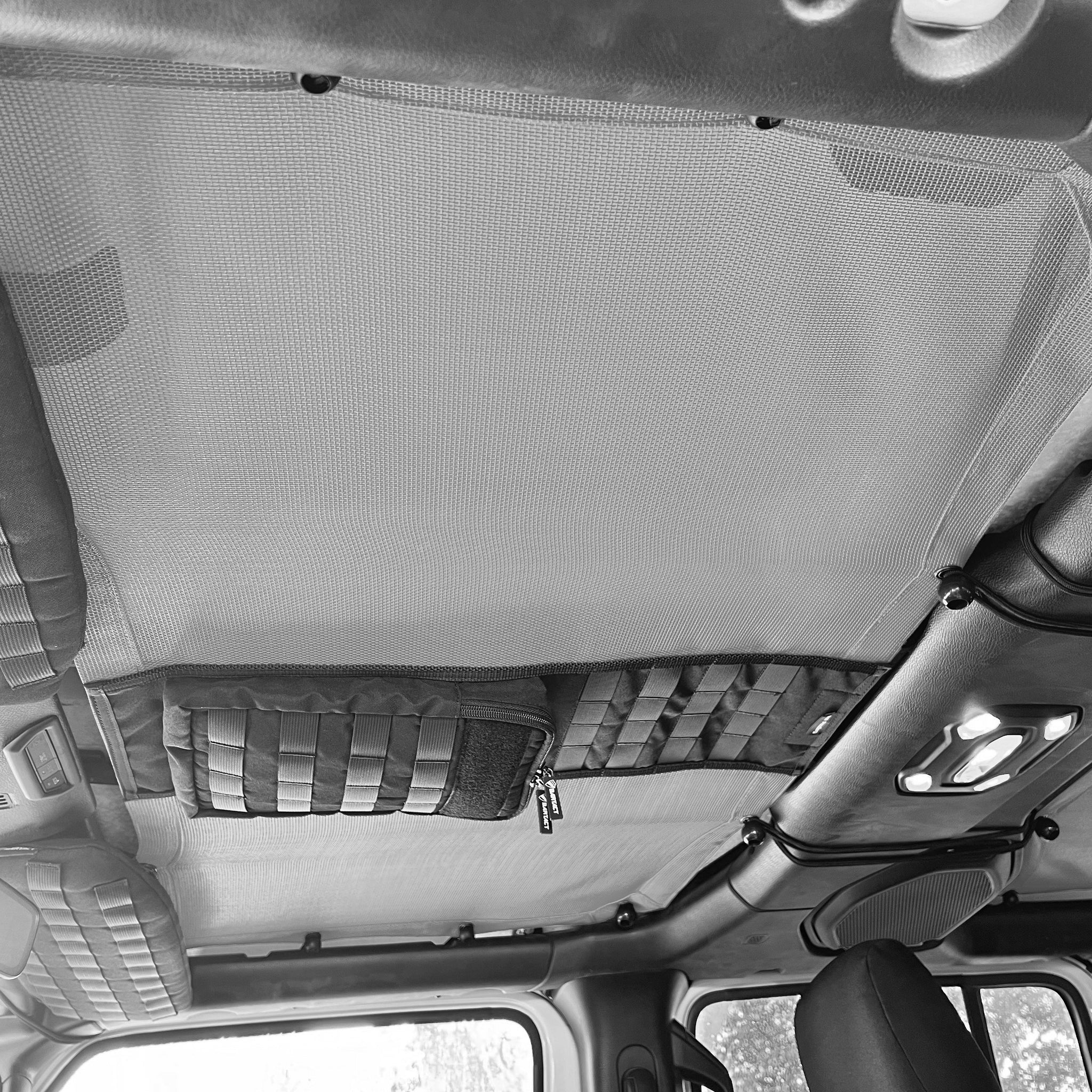 Front Tactical Sun Shade for Jeep® Wrangler JL/JLU 2018–2025 With MOLLE Storage